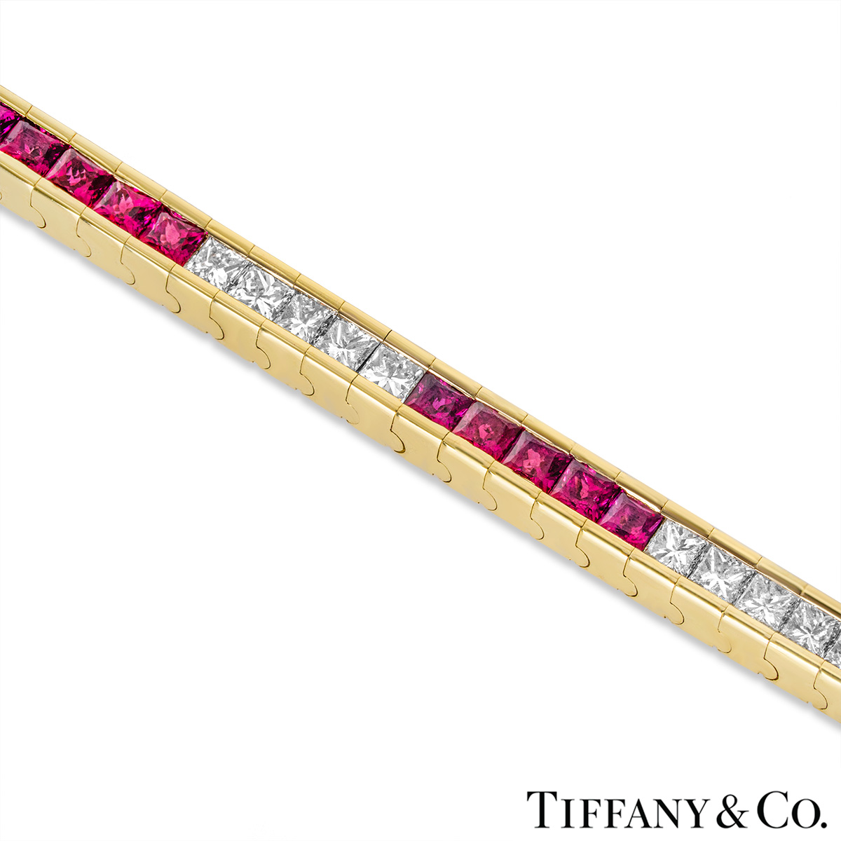 Tiffany & Co. Yellow Gold Ruby & Diamond Tennis Bracelet